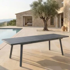 Discount Tavolo da giardino estensibile automatico in alluminio 10 posti (200/260 x 96 cm) Amalfi Grigio Salotto Da Giardino|Tavoli Da Giardino