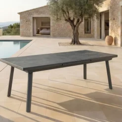 Tavolo da giardino estensibile automatico in alluminio 12 posti Amalfi Grigio Salotto Da Giardino|Tavoli Da Giardino