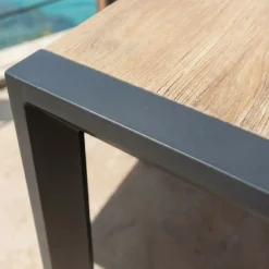 Online Tavolo da giardino estensibile in alluminio 10 posti (180/240 x 96 cm) Amalfi Grigio antracite e legno Salotto Da Giardino|Tavoli Da Giardino