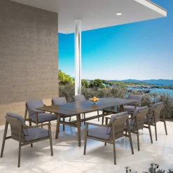Tavolo da giardino legno teck 8 posti (260 x 100 cm) Cap Ferrat scuro Salotto Da Giardino|Tavoli Da Giardino