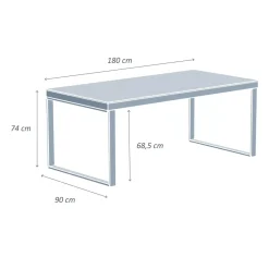 Discount Tavolo da giardino 8 posti Allumino/Ceramica Kore (180 x 90 cm) Grigio Salotto Da Giardino|Tavoli Da Giardino