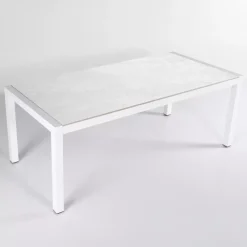 Hot Tavolo da giardino 6 posti Alluminio/Ceramica Modena (150 x 75 cm) e grigio Salotto Da Balcone|Salotto Da Giardino