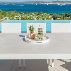 New Tavolo da giardino 8 posti allumino e ceramica Kore Bianco e Salotto Da Giardino|Tavoli Da Giardino