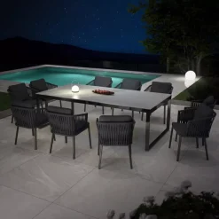 Best Tavolo da giardino 10 posti Alluminio/Ceramica Kore Grigio antracite Salotto Da Giardino|Tavoli Da Giardino