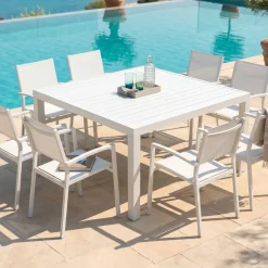 Clearance Tavolo da giardino quadrato Alluminio 8 posti (136 x 136 cm) Murano Salotto Da Balcone|Salotto Da Giardino