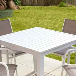 Sale Tavolo da giardino quadrato in alluminio 4 posti (89 x 89 cm) Murano Salotto Da Balcone|Salotto Da Giardino