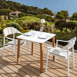 Tavolo da giardino quadrato in alluminio 2 posti Monte Carlo Salotto Da Balcone|Salotto Da Giardino