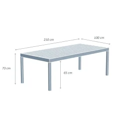 Best Tavolo da giardino rettangolare in alluminio 8 posti (210 x 100 cm) Murano Verde oliva Salotto Da Giardino|Tavoli Da Giardino