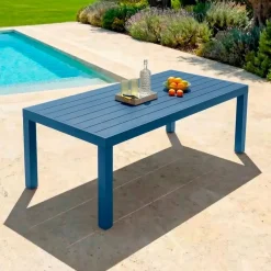 Clearance Tavolo da giardino rettangolare in alluminio 10 posti Murano Blu Salotto Da Giardino|Tavoli Da Giardino