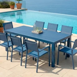 Discount Tavolo da giardino rettangolare in alluminio 8 posti (210 x 100 cm) Murano Blu Salotto Da Giardino|Tavoli Da Giardino