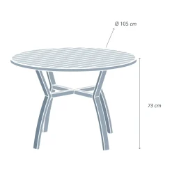 Tavolo da giardino rotondo alluminio 5 posti (D105 cm) Murano Grigio Salotto Da Balcone|Salotto Da Giardino