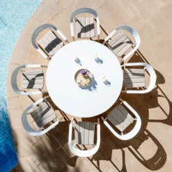 Sale Tavolo da giardino rotondo in alluminio 8 posti (diametro 149 cm) Monte Carlo Salotto Da Giardino|Tavoli Da Giardino