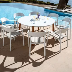 Sale Tavolo da giardino rotondo in alluminio 8 posti (diametro 149 cm) Monte Carlo Salotto Da Giardino|Tavoli Da Giardino