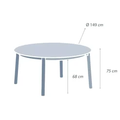 Sale Tavolo da giardino rotondo in alluminio 8 posti (diametro 149 cm) Monte Carlo Salotto Da Giardino|Tavoli Da Giardino