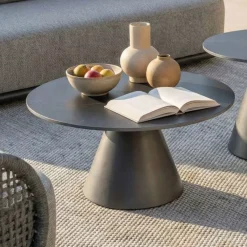 Hot Tavolo da giardino rotondo in ceramica (D81 cm) Riviera Grigio Tavolini Da Giardino, Divani