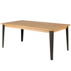 Tavolo rettangolare allungabile in rovere massello e metallo (200 cm) Bristol Naturale