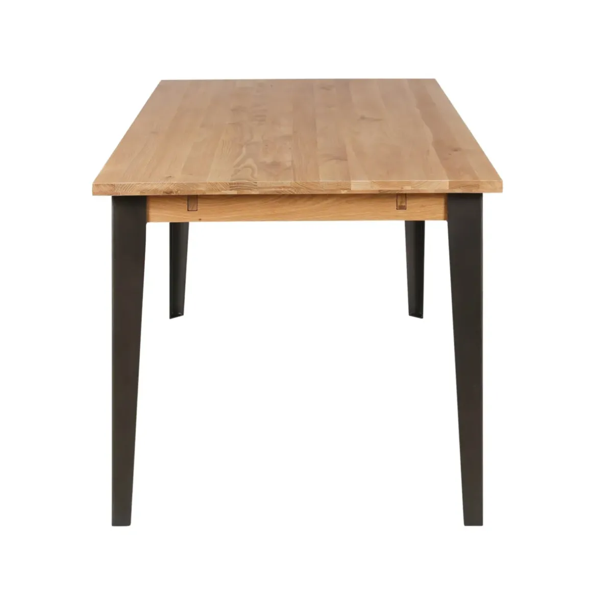 Tavolo rettangolare allungabile in rovere massello e metallo (200 cm) Bristol Naturale