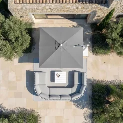 Telo per ombrellone decentrato (3 x 4 m) Elyra Grigio
