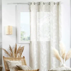 Discount Tenda ad occhielli (140 x 260 cm) Hemera Ecru Tende Trasparenti