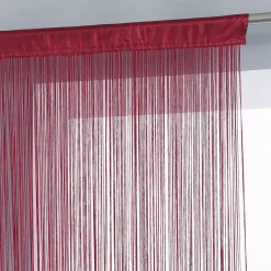 Outlet Tenda a fili (90 x H200 cm) Tinta unita Rosso granata Tende