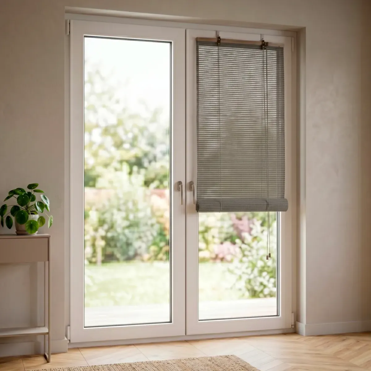 Hot Tenda a rullo con lamelle (60 x 180 cm) Bambù Grigio chiaro / Tende A Rullo