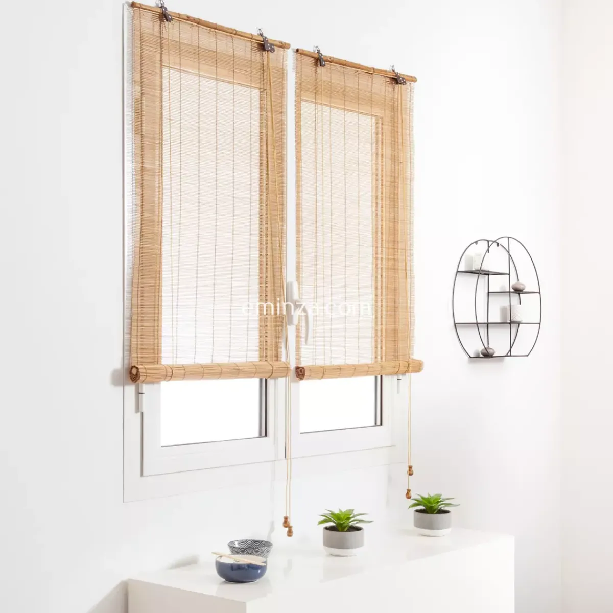 Online Tenda a rullo in legno (90 x H180 cm) Bambù Beige Tende A Rullo