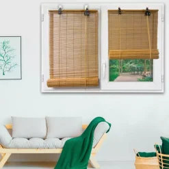 Sale Tenda a rullo in legno (60 x H180 cm) Bambù Beige Tende A Rullo