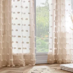 Tenda con occhielli con pon pon (140 x 280 cm) Suzie Tende Trasparenti