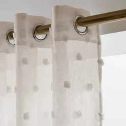 Clearance Tenda con occhielli e pon pon (140 x 240 cm) Emie Tende Trasparenti
