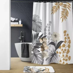 Tenda da doccia con anelli (180 x 200 cm) Kelly Bianco