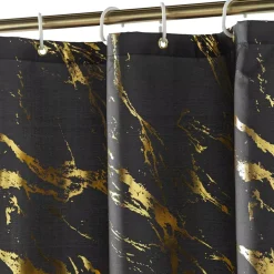 Tenda da doccia effetto marmo (180 x 200 cm) Aquamarbre Nero