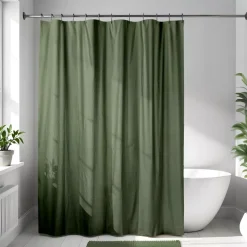 Tenda da doccia in microfibra (180 x 200 cm) Goffrato Verde cachi