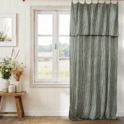 Best Tenda garza di cotone regolabile Gaïa vichy Verde rosmarino Tende