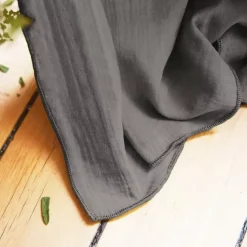 Sale Tenda garza di cotone regolabile Gaïa Grigio granito Tende