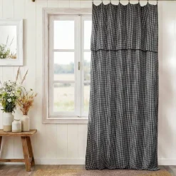 Sale Tenda garza di cotone regolabile Gaïa vichy Nero Tende