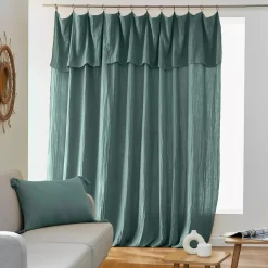 New Tenda garza di cotone regolabile Gaïa Blu anatra Tende