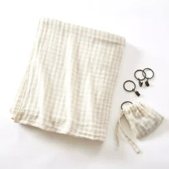 Tenda garza di cotone regolabile Gaïa vichy Beige Tende