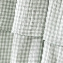 Online Tenda in doppio voile di cotone regolabile Gaïa vichy Verde eucalipto Tende