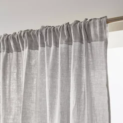 Hot Tenda in garza di cotone a passanti nascosti (140 x 240 cm) Gaïa Grigio nuvola Tende