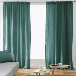 Sale Tenda in garza di cotone a passanti nascosti (140 x 240 cm) Gaïa Blu anatra Tende