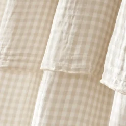 Clearance Tenda in garza di cotone regolabile (140 x max 180 cm) Gaïa vichy Beige Tende