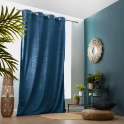 Discount Tenda oscurante velluto (140 x 280 cm) Fern Blu marino Tende