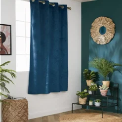 Online Tenda oscurante velluto (140 x 180 cm) Fern Blu marino Tende