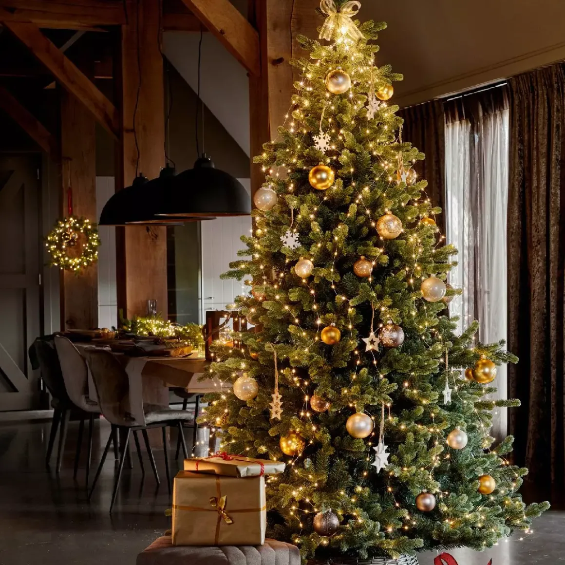 Tenda per albero Alt.2,40 m Bianco caldo 832 LED