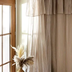 Outlet Tenda regolabile in garza di cotone (140 x 180 cm) Gaïa a righe Corda Tende