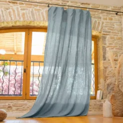 Best Tenda regolabile lino lavato (140 x max 270 cm) Louise Azzurro Tende
