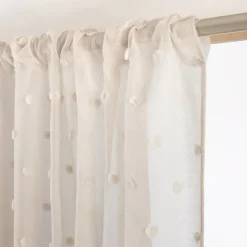 Sale Tenda trasparente con nastri arricciati e pon pon Emie Tende Trasparenti