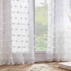 Best Tenda trasparente con occhielli pon pon (140 x 280 cm) Suzie Tende Trasparenti