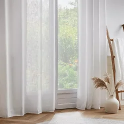 Clearance Tenda trasparente con occhielli effetto lino (140 x 240 cm) Robin Tende Trasparenti
