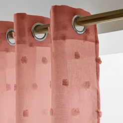 Sale Tenda trasparente con occhielli e pon pon Emie Tende Trasparenti